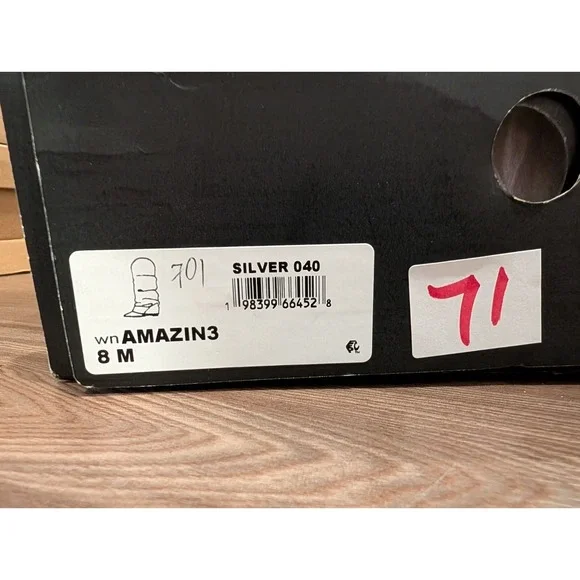 Nine West Women Shoes 8M Amazing Slouchy Point Wedge Heel Boots Silver - Picture 11 of 11